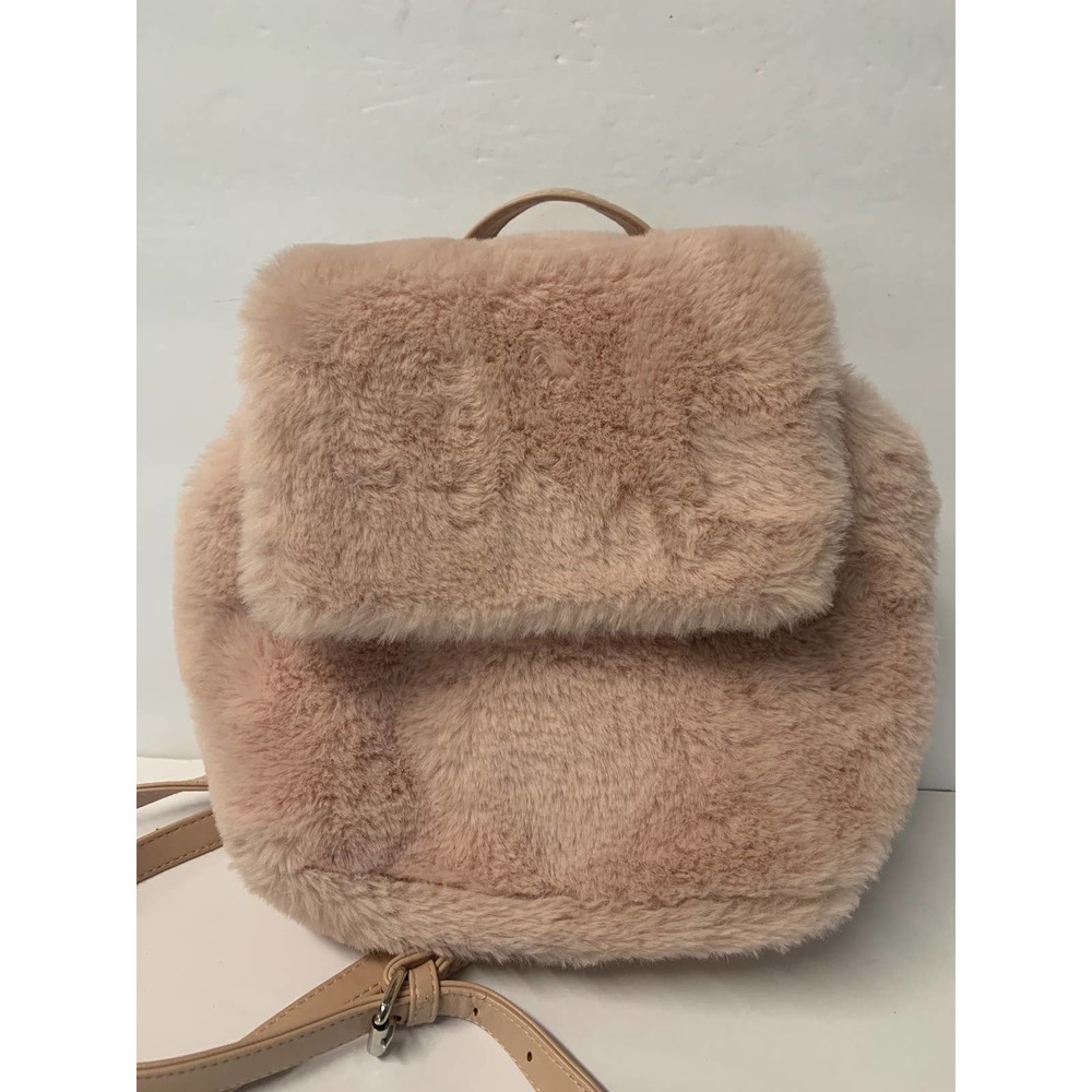 T-SHIRT & JEANS Pink‎ Faux Fur Purse/Backpack